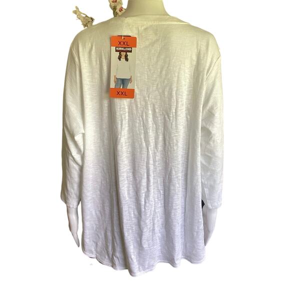 Kirkland Signature Women's Ladies Cotton Slub Tee T-Shirt 3/4 Sleeve XXL - Picture 4 of 4